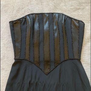 Niteline Della Roufogali Black Sparkle Corset Dress (Full length black dress)